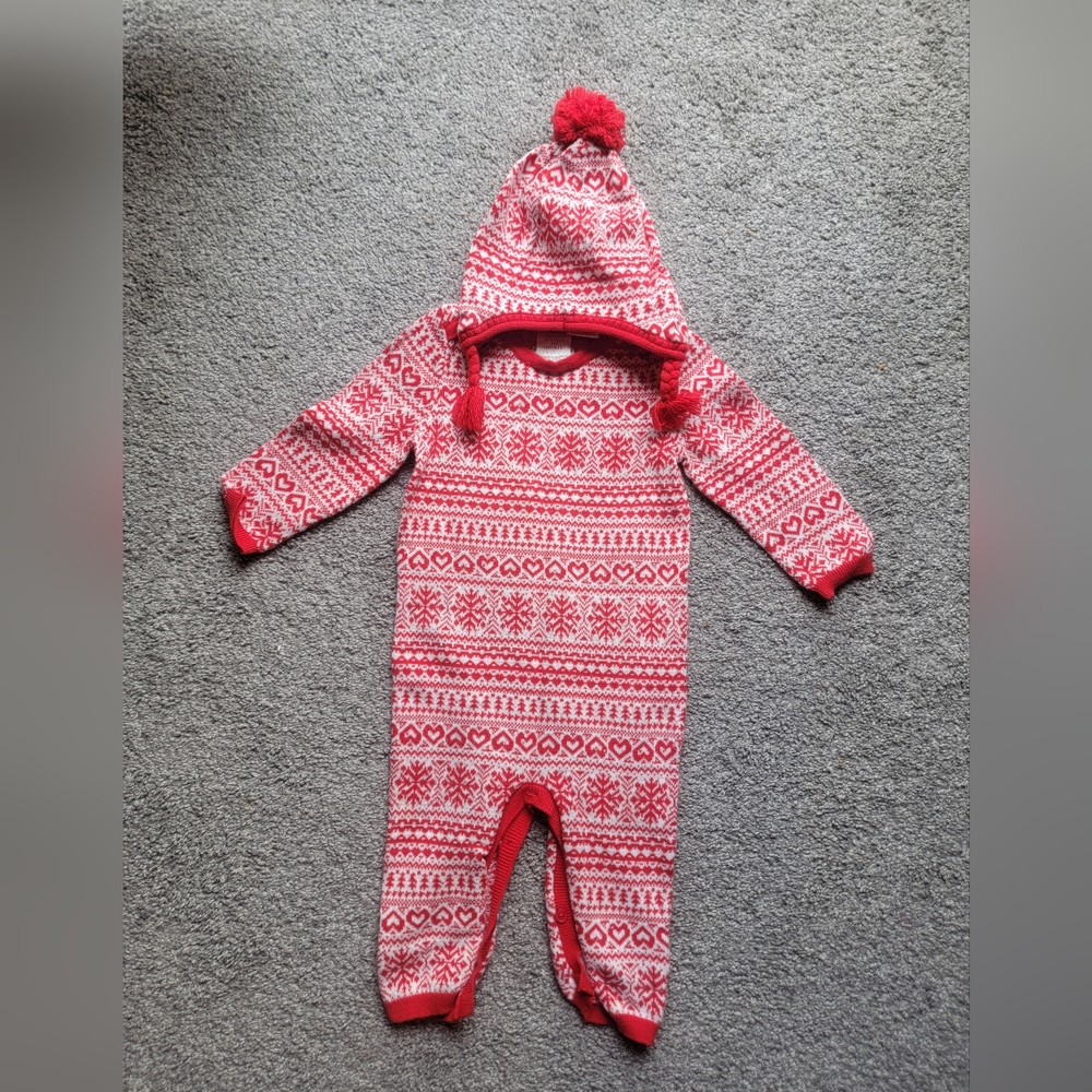 Max Studio Baby Chrismtmas Onesie with Hat